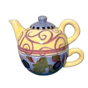 Tracy Porter Teapot Cup Set Saks Fifth Avenue Ceramic Whimsical Tea Pot